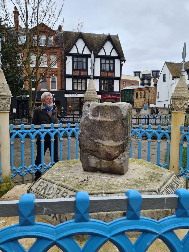 The Kingston Coronation Stone with the author